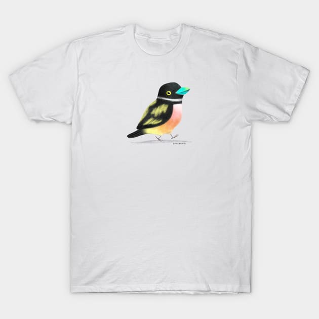 Black and Yellow Broadbill Bird 2 T-Shirt by julianamotzko